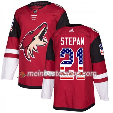 Arizona Coyotes Derek Stepan 21 Adidas 2017-2018 Rot USA Flag Fashion Trikot Authentic - Herren